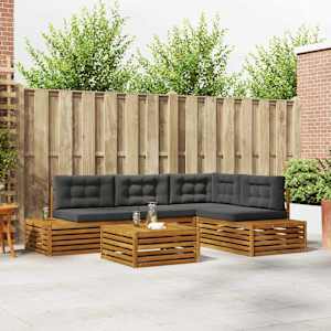 Zunanja garnitura za sedenje 5 Kos Naravna in antracitna