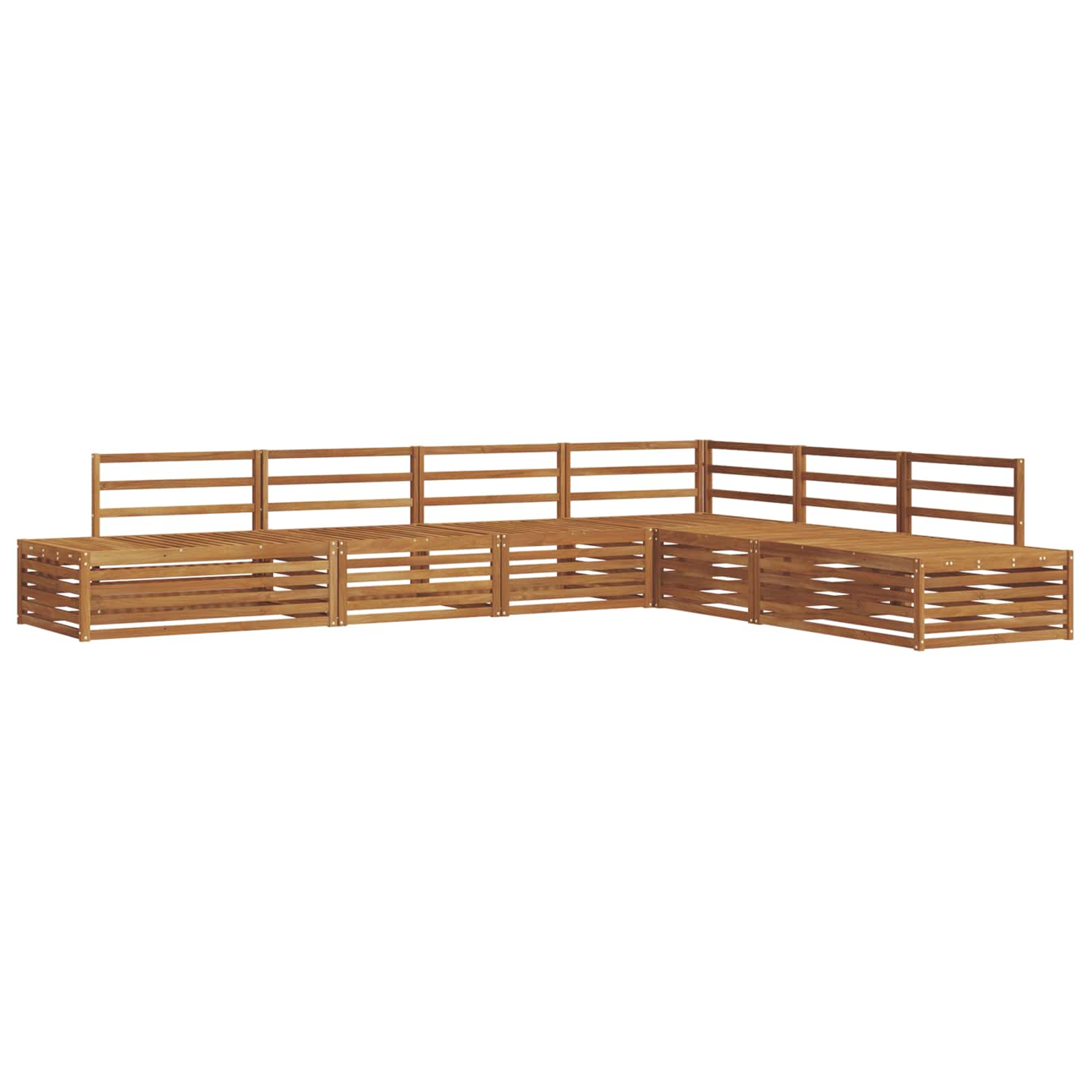 Buiten bankenset 6 Stuk Naturel Massief Acaciahout image 2