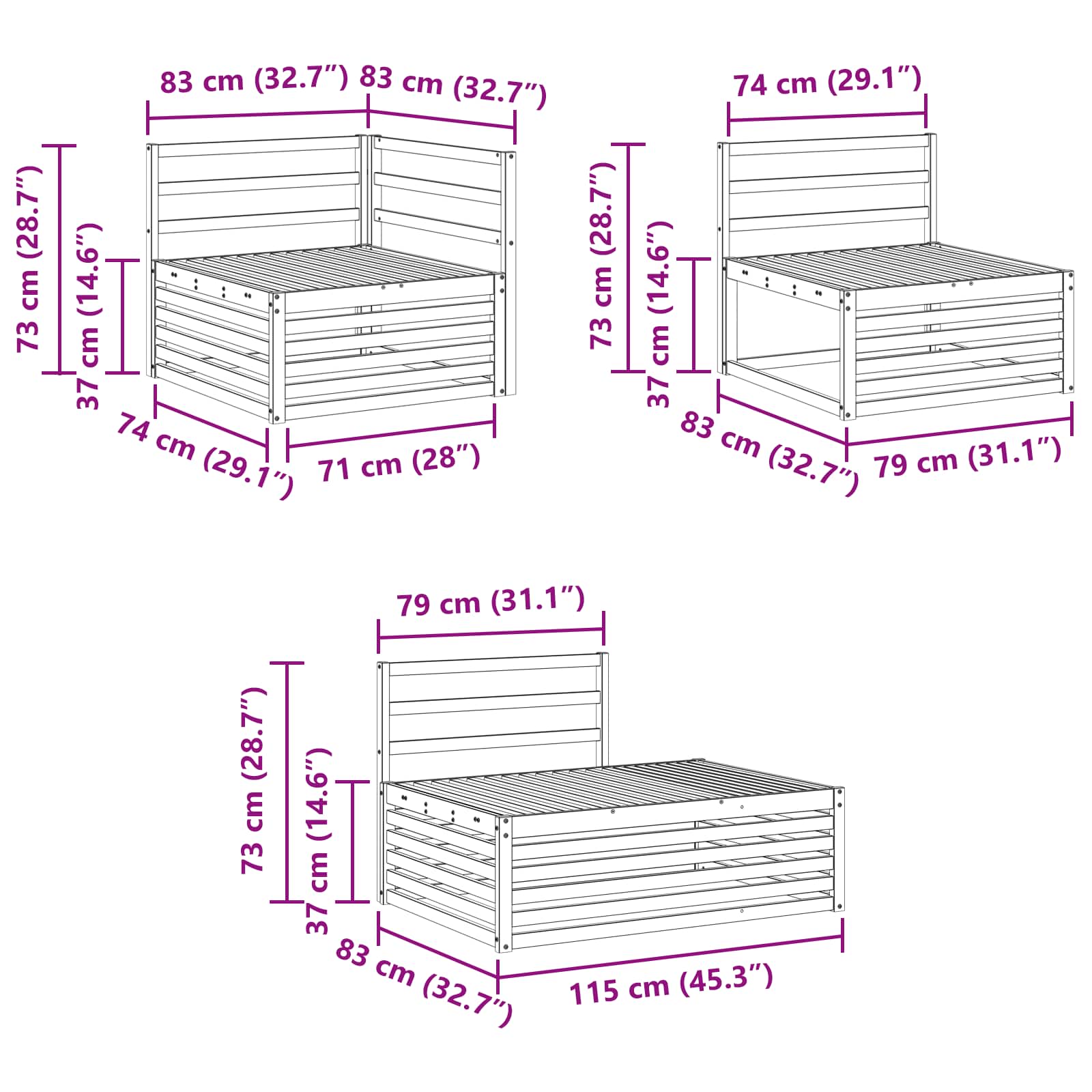 Buiten bankenset 6 Stuk Naturel Massief Acaciahout image 11