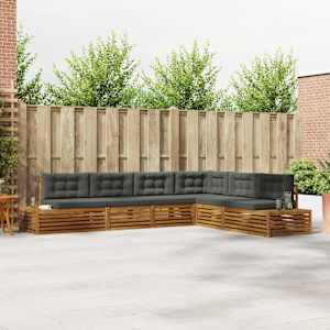 Zunanja garnitura za sedenje 6 Kos Naravna in antracitna