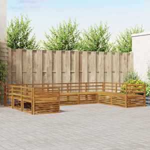 Sedežne garniture 9 pcs Naravna Masiven les akacije