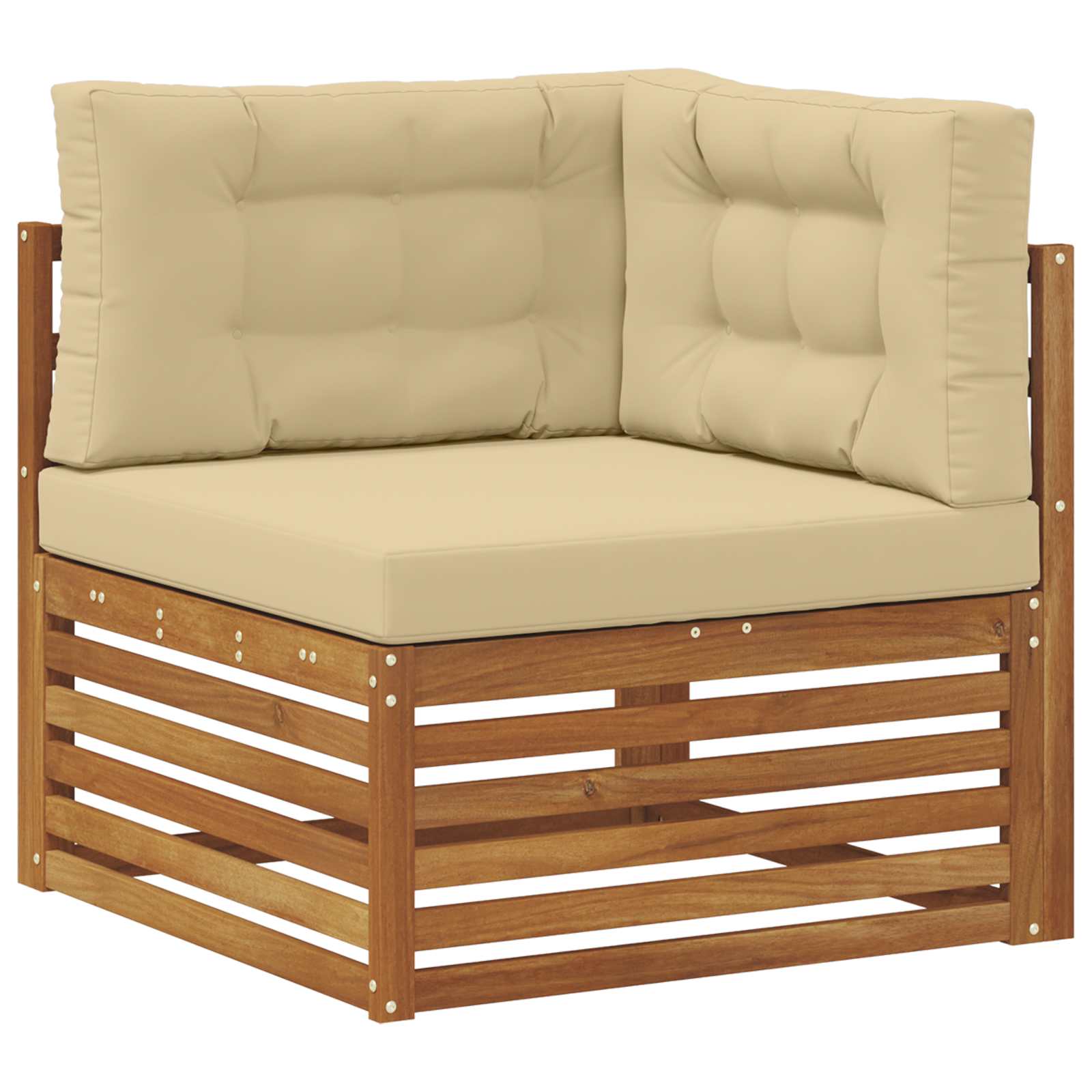 Sofa-Sets 9 pcs Natuurlijk en Beige Massief Acaciahout image 4