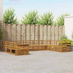 Sedežne garniture 9 pcs Naravna Masiven les akacije