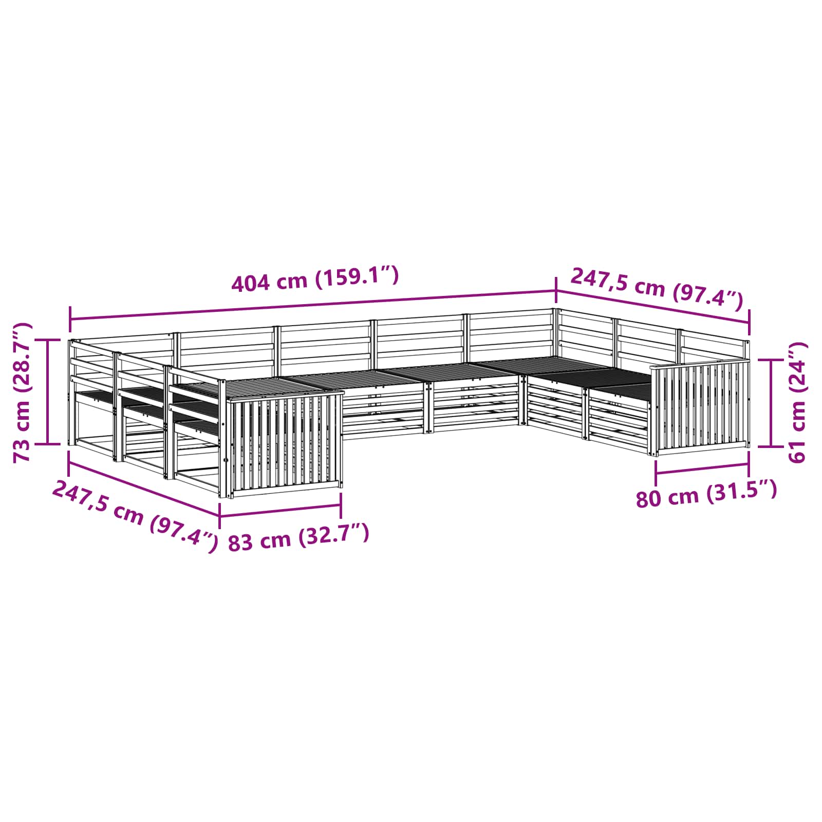 Sofa-Sets 9 pcs Naturel Massief Acaciahout image 7