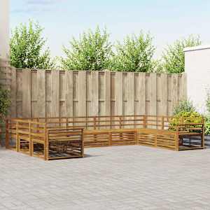 Sedežne garniture 9 pcs Naravna Masiven les akacije