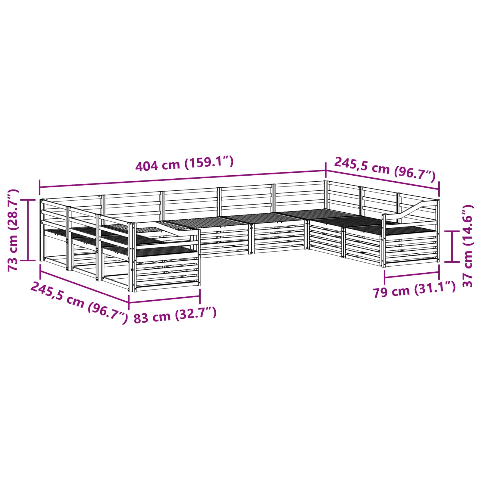 Sofa-Sets 9 pcs Naturel Massief Acaciahout image 7