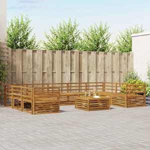 Sedežne garniture 10 pcs Naravna Masiven les akacije