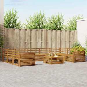 Sedežne garniture 10 pcs Naravna Masiven les akacije