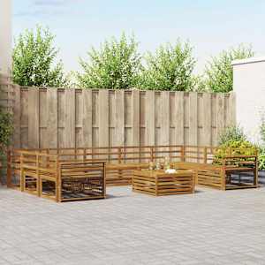 Sedežne garniture 10 pcs Naravna Masiven les akacije