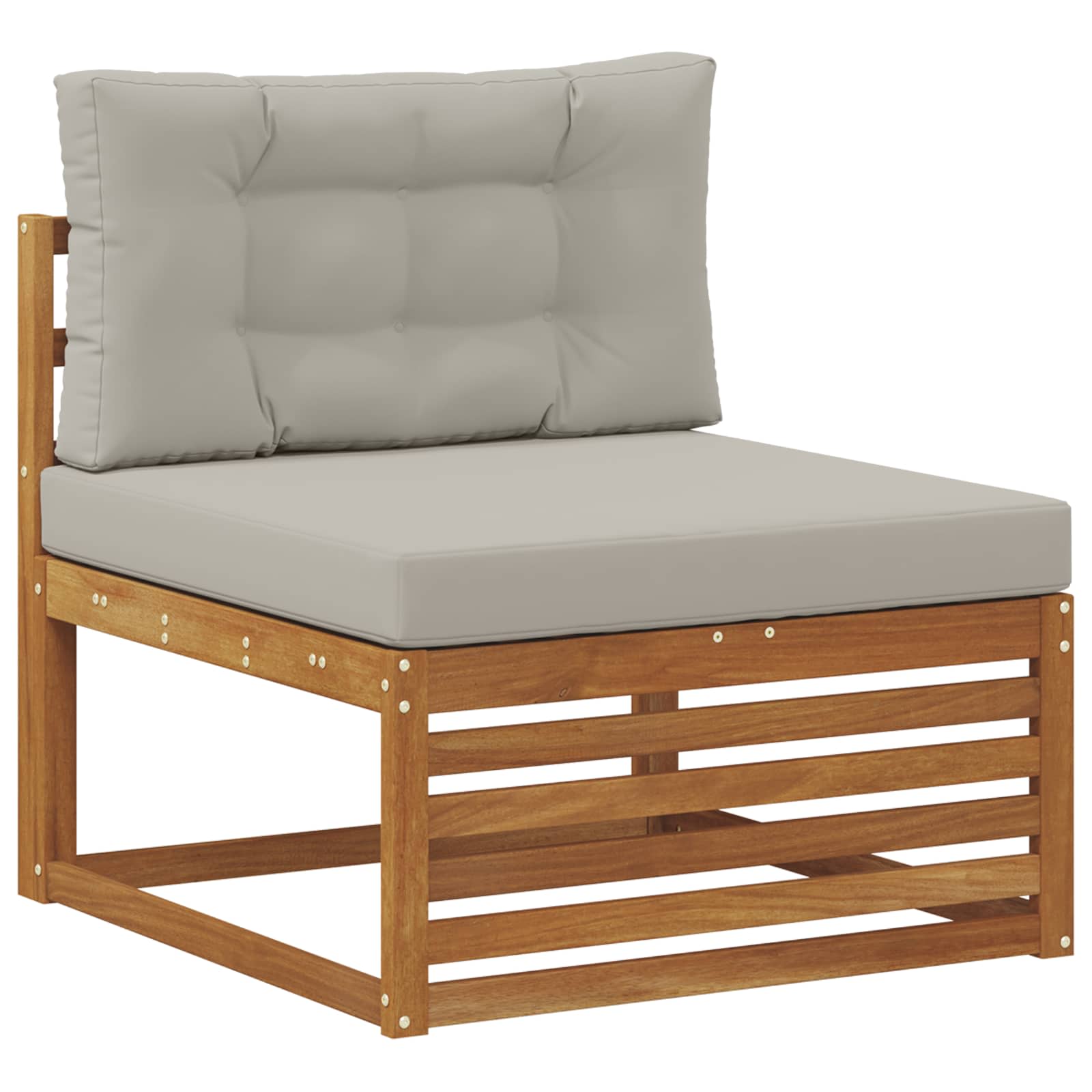 Sofa-Sets 10 pcs Natuurlijk en Lichtgrijs Massief Acaciahout image 4