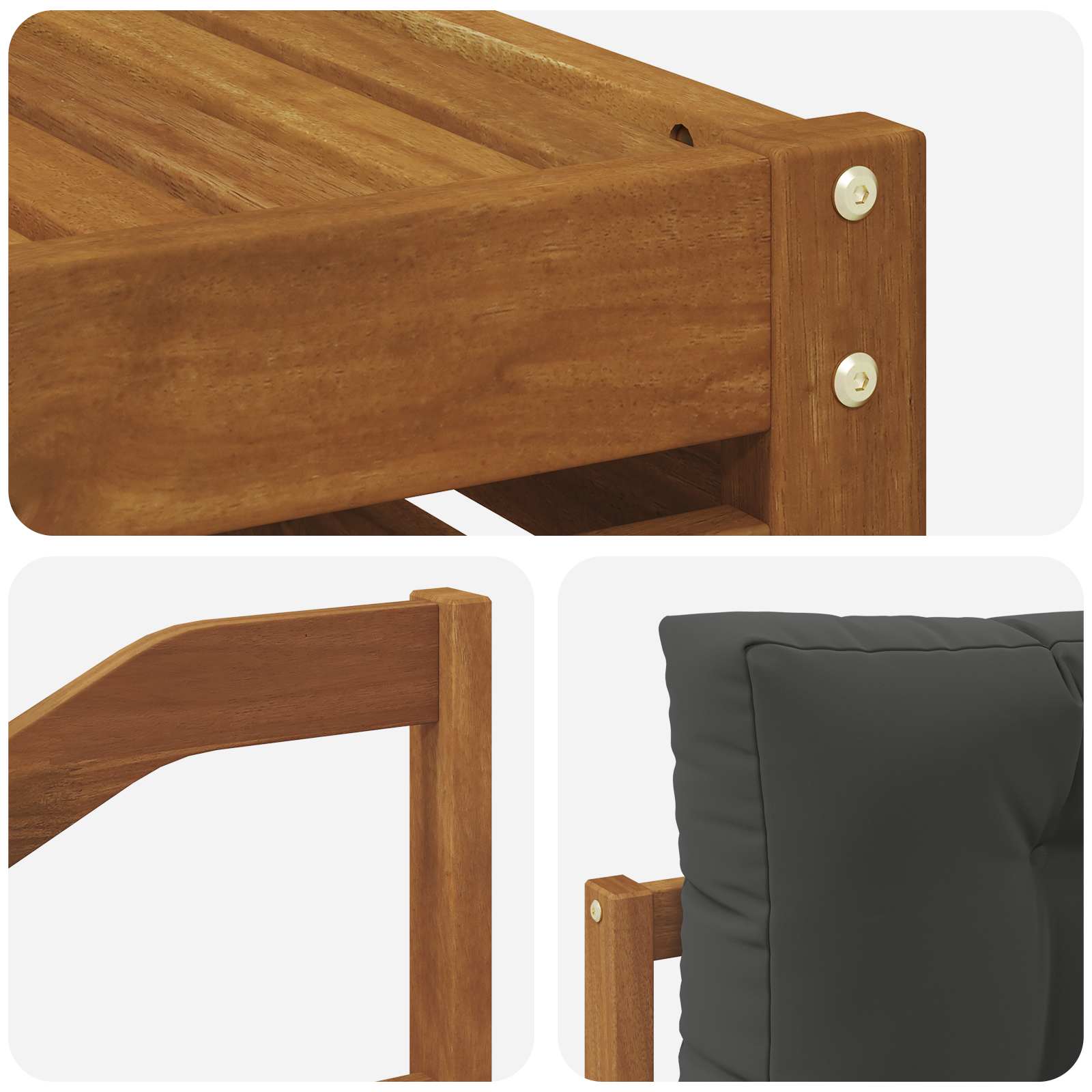 Sofa-Sets 10 pcs Natuurlijk en Antraciet Massief Acaciahout image 7