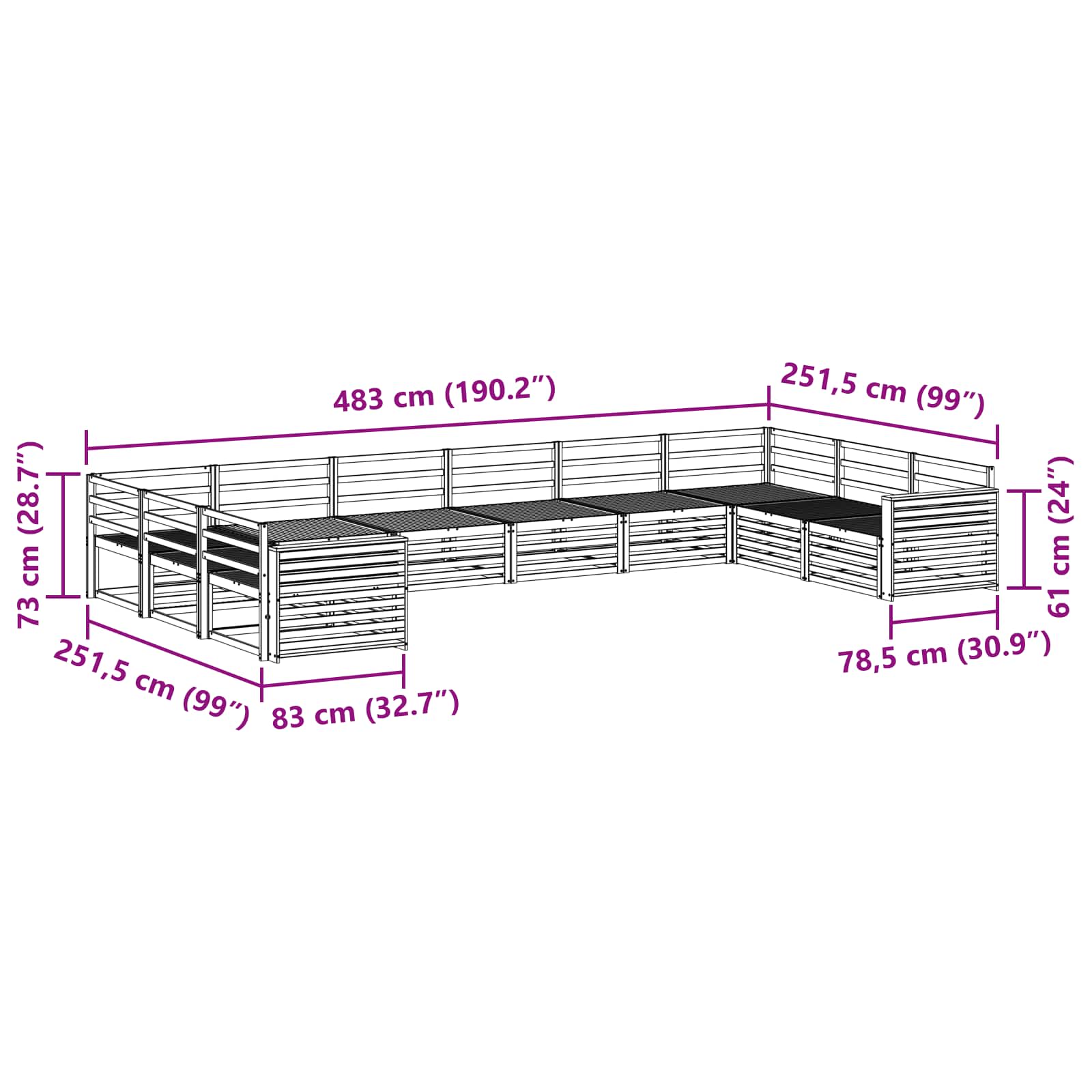 Sofa-Sets 10 pcs Naturel Massief Acaciahout image 7