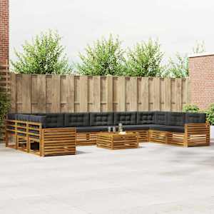 Sedežne garniture z blazino 11 pcs Naravna in antracitna