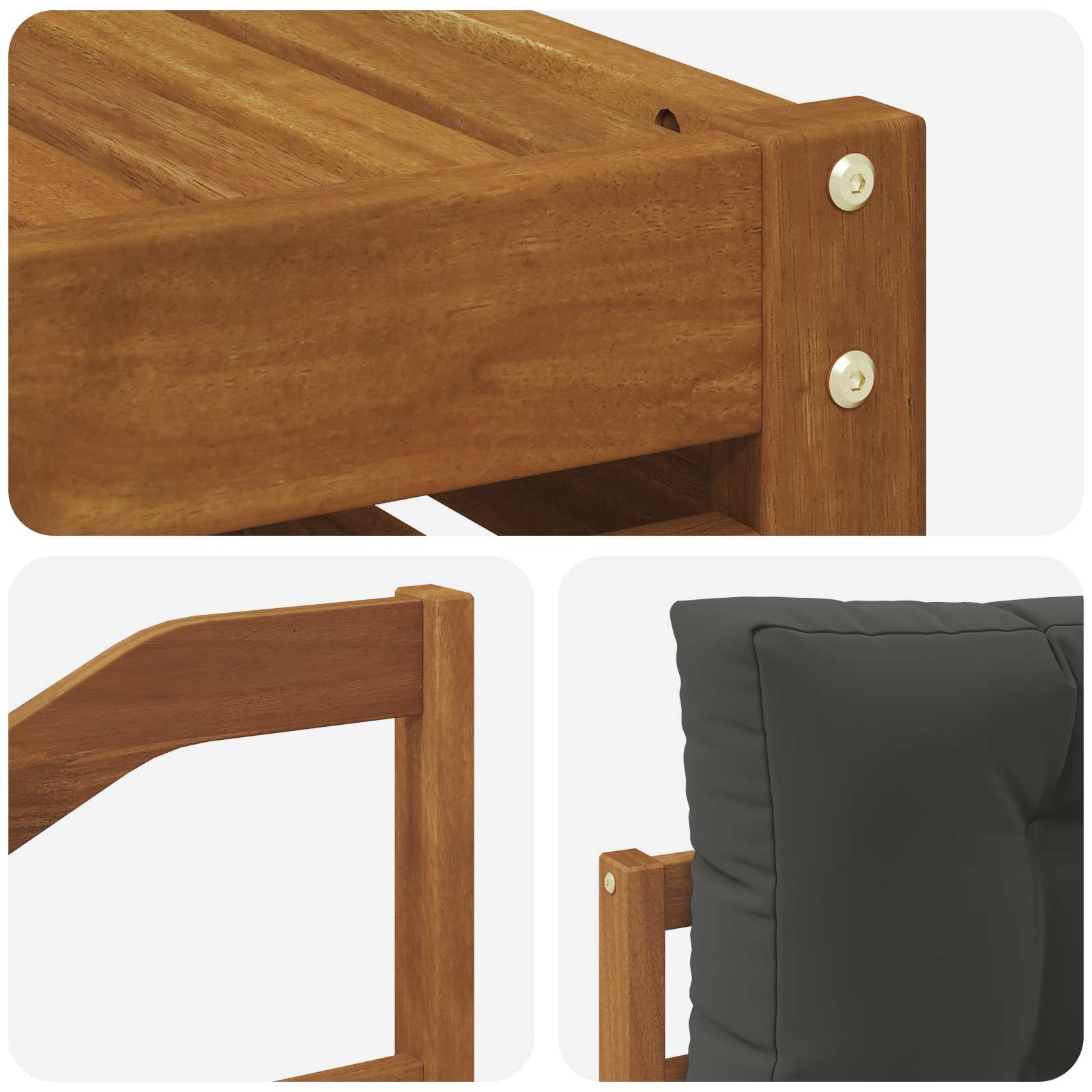 Sofa-Sets 11 pcs Natuurlijk en Antraciet Massief Acaciahout image 7