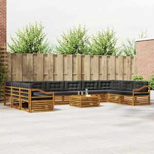 Sedežne garniture z blazino 11 pcs Naravna in antracitna