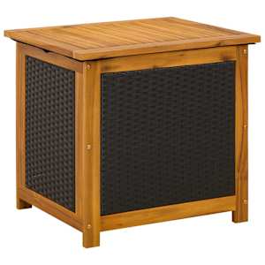 vidaXL Aia Salvestuskast 88 L Tugev akatsiapuu 60 x 50 x 56 cm Must