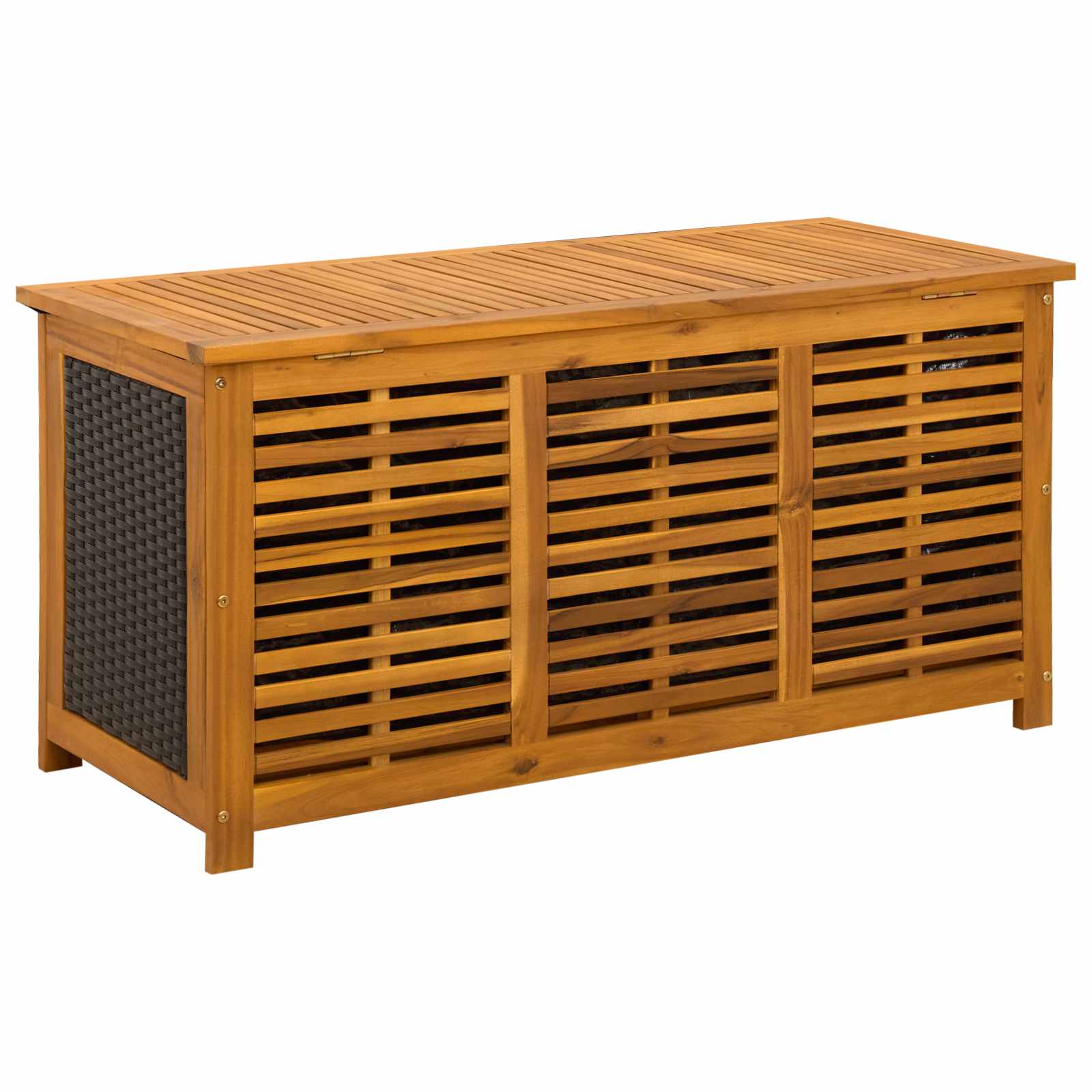Tuinopslagdoos 185 L Massief Acaciahout 113 x 50 x 56 cm Zwart image 6