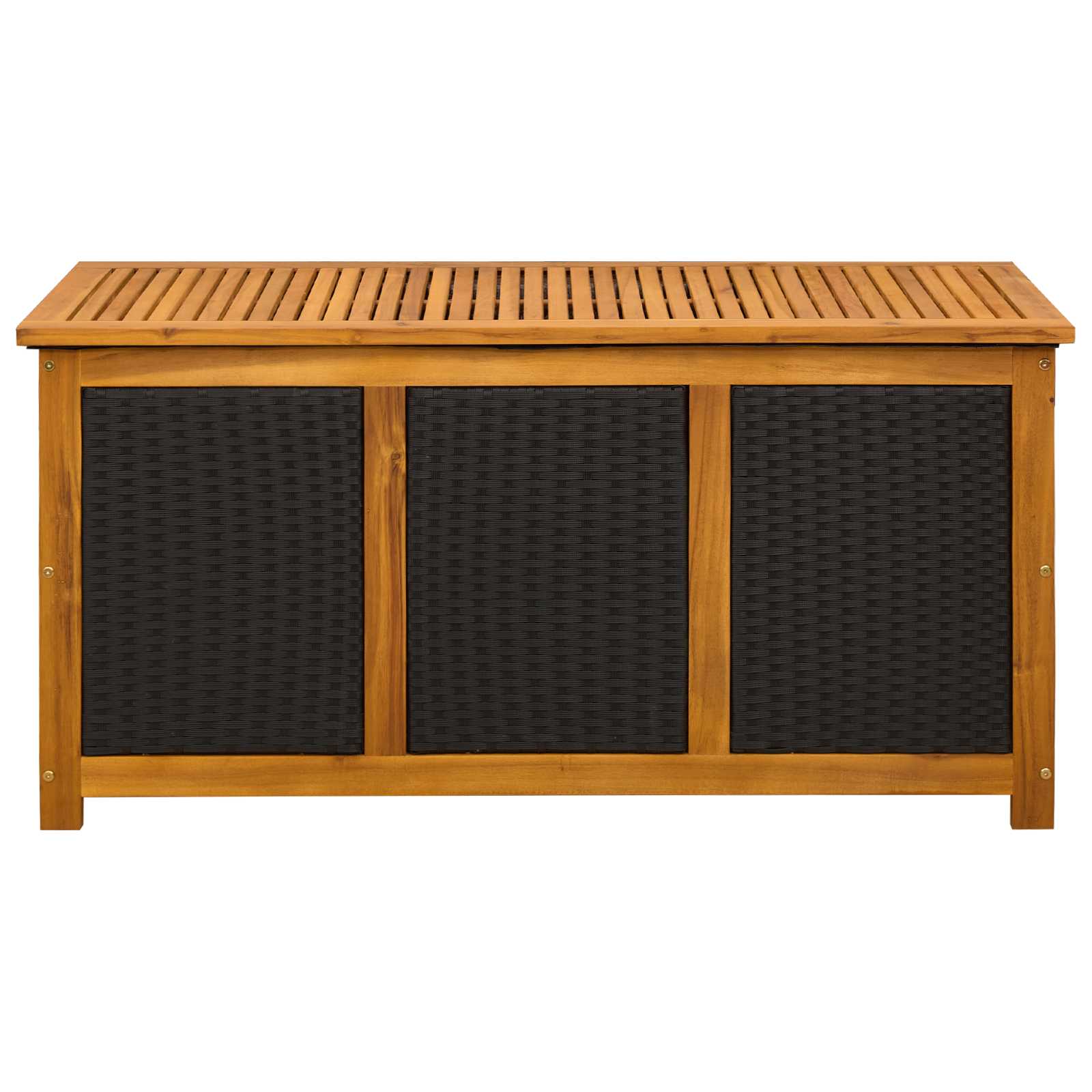 Tuinopslagdoos 185 L Massief Acaciahout 113 x 50 x 56 cm Zwart image 4