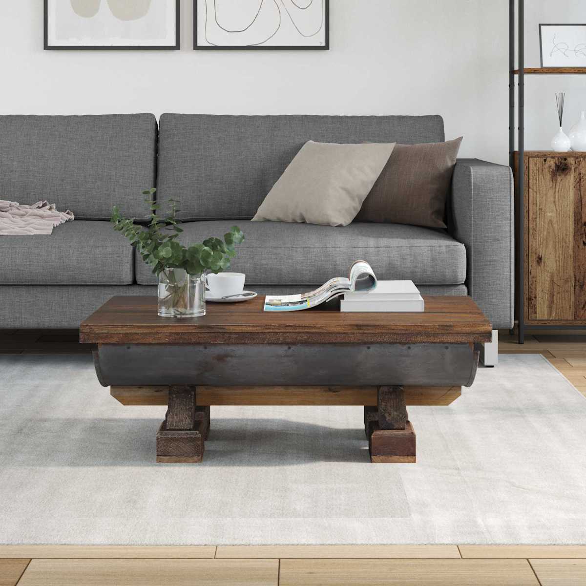 Sofabord Naturfarvet 90 x 50 x 35 cm træ - Billede 3