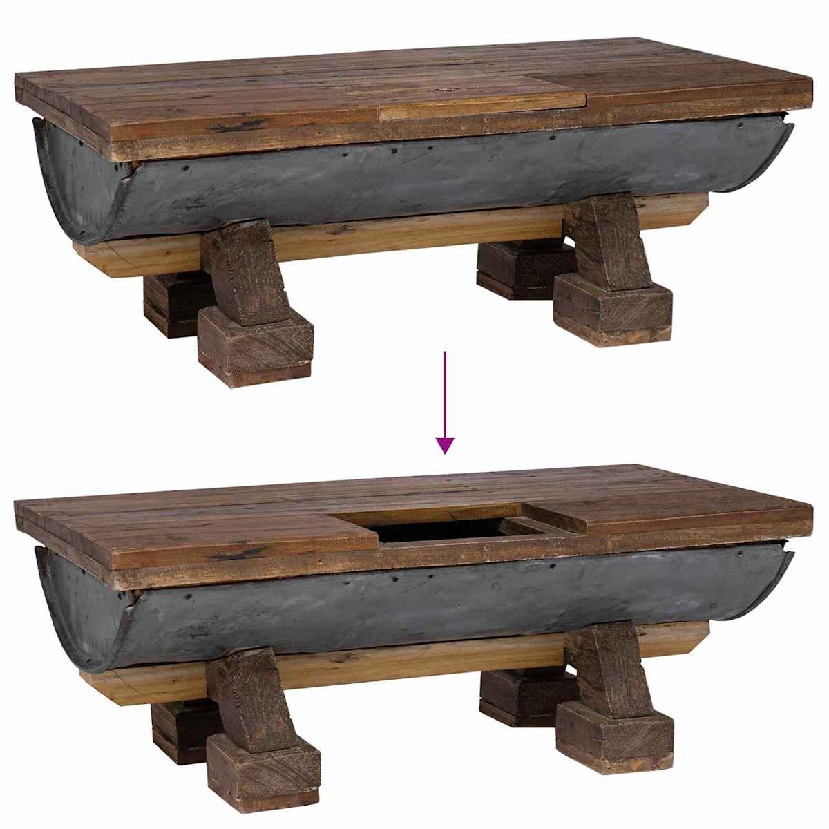 Sofabord Naturfarvet 90 x 50 x 35 cm træ - Billede 11