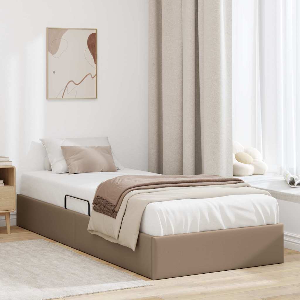 vidaXL Aufbewahrungsbett Cappuccino 90 x 200 cm Kunstleder