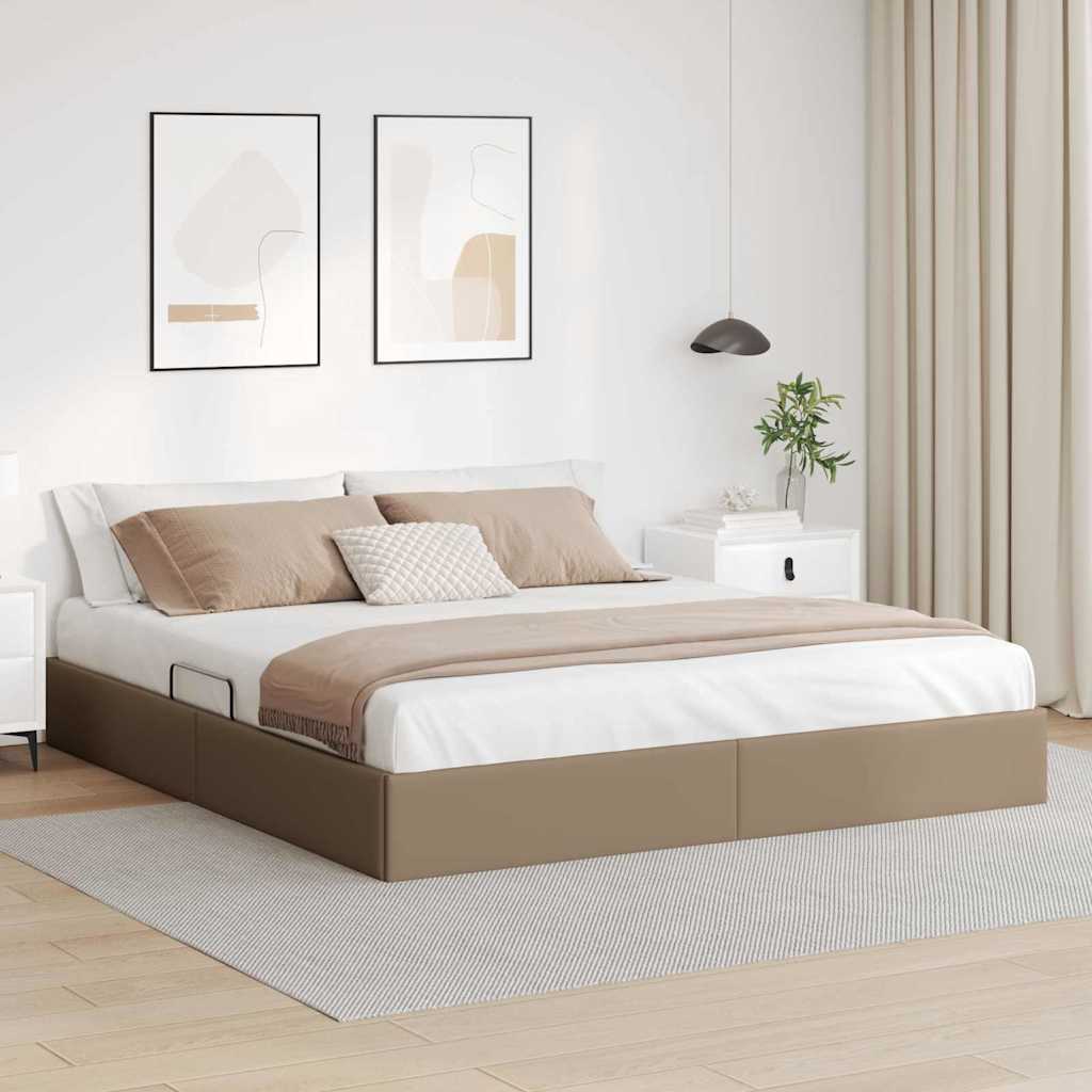 vidaXL Säilytyssänky päätyllä Kahvi 6FT Super King Size Keinonahka