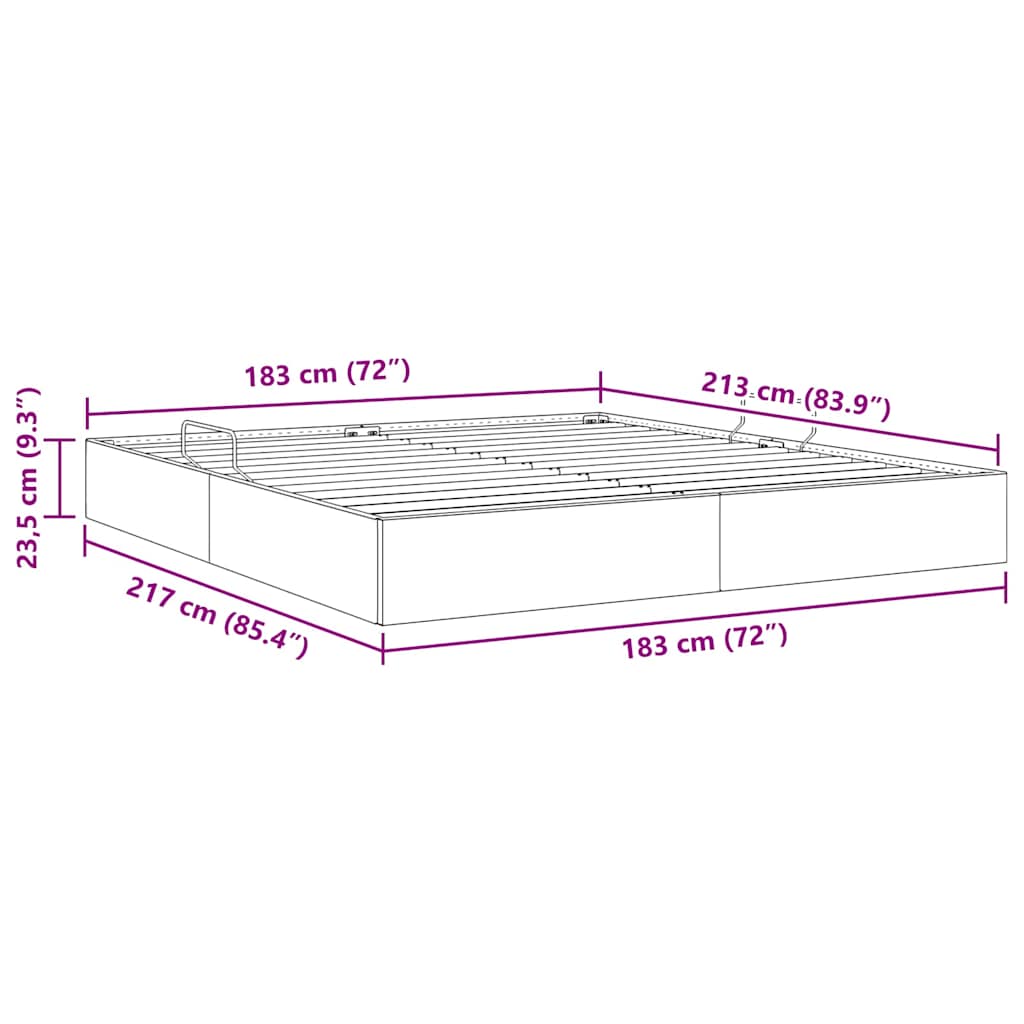 Bed Faux leather size guide
