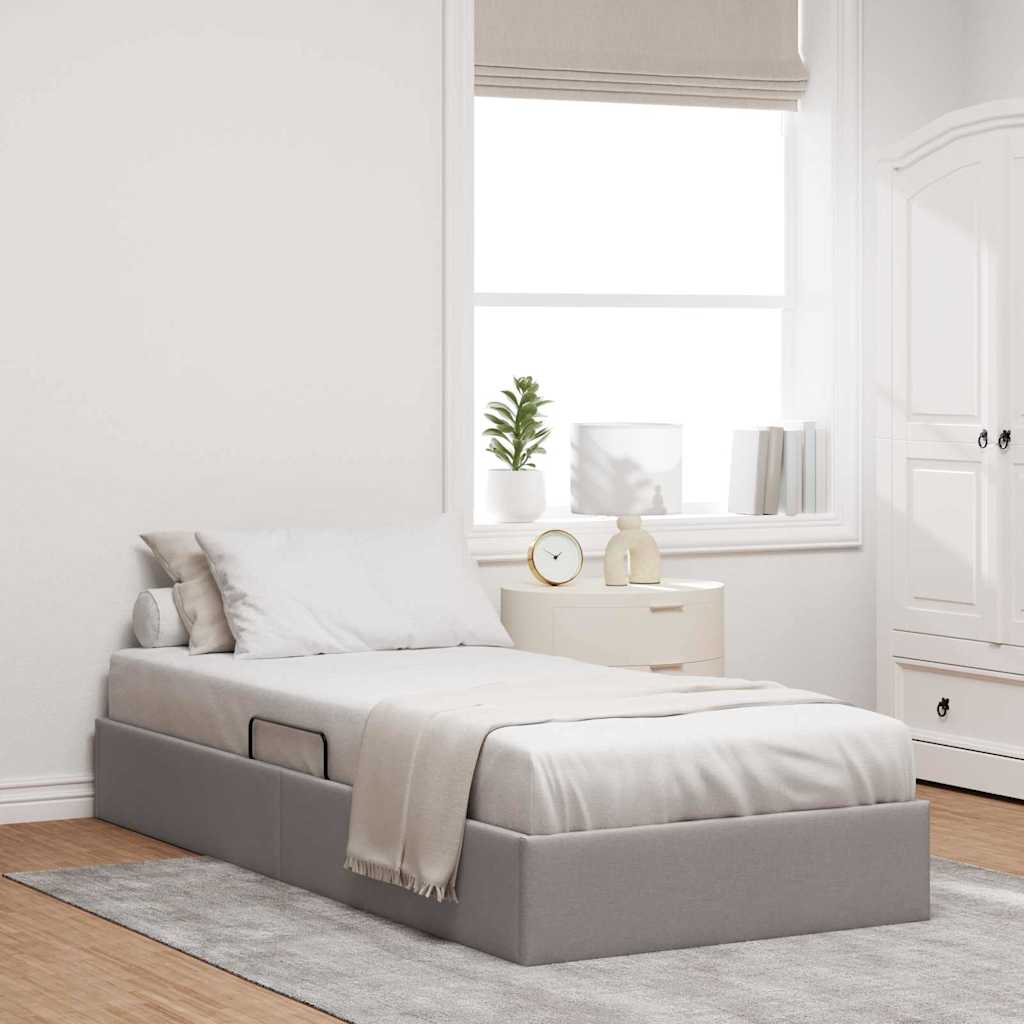 vidaXL Säilytyssänky päätyllä Harmaanruskea 100 x 200 cm kangas