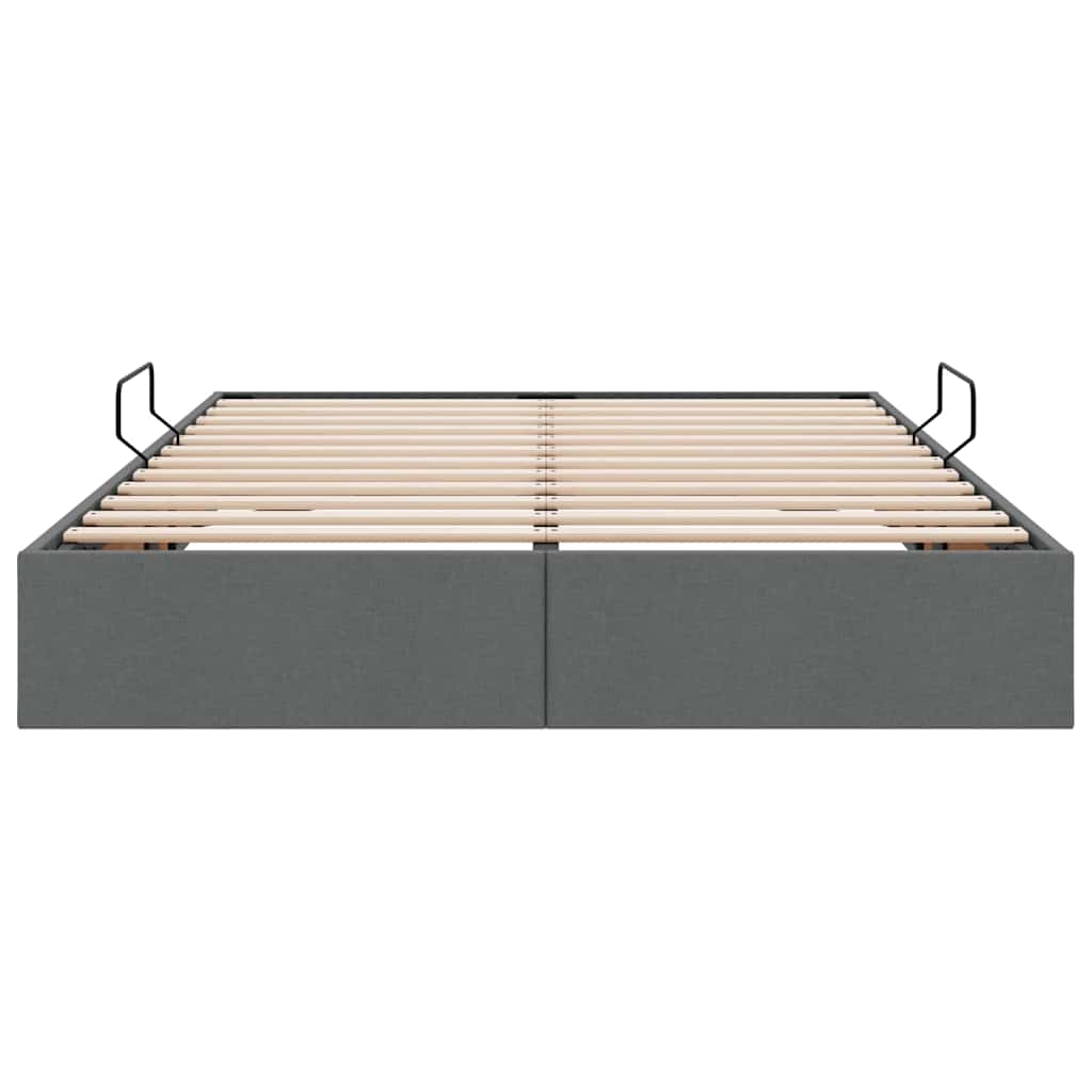 Säilytyssänky patjan kanssa Tumma harmaa 4FT6 Double kangas - Image 7