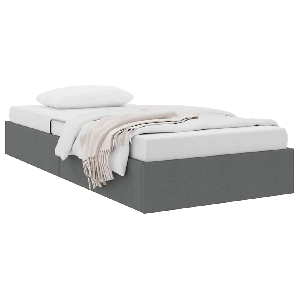 Postel s úložným prostorem Tmavě šedá 203 x 100 cm textil - obrázek 2