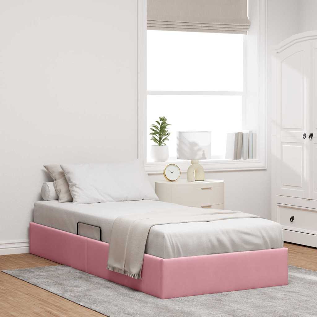 vidaXL Säilytyssänky päätyllä Pinkki 90 x 200 cm Sametti