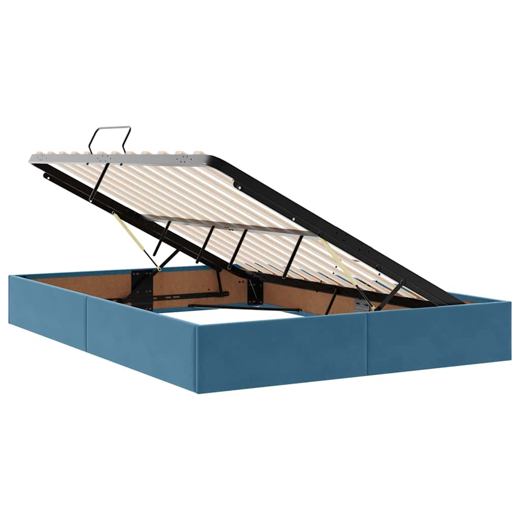 Laos voodi madratsiga peaga Tumesinine 140 x 190 cm Samet 6 Kõik vajalik sinu aeda ja koju! Laos voodi madratsiga peaga Tumesinine 140 x 190 cm Samet - Image 6