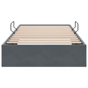 Postel s úložným prostorem Tmavě šedá 100 x 203 cm Samet - obrázek 7