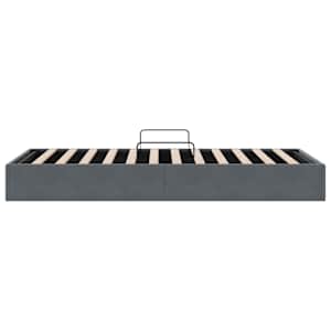 Postel s úložným prostorem Tmavě šedá 100 x 203 cm Samet - obrázek 8
