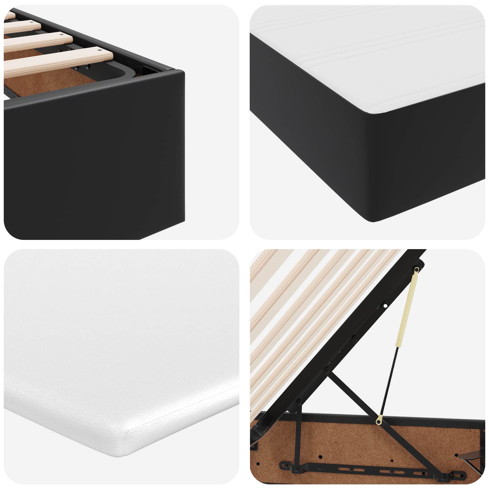 Voodi hoiukohaga ja madratsiga Must 120 x 200 cm Kunstnahk 11 Kõik vajalik sinu aeda ja koju! Voodi hoiukohaga ja madratsiga Must 120 x 200 cm Kunstnahk - Image 11