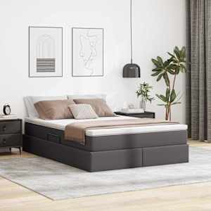 Postelja z dodatnim prostorom za shranjevanje in vzmetnico Siva