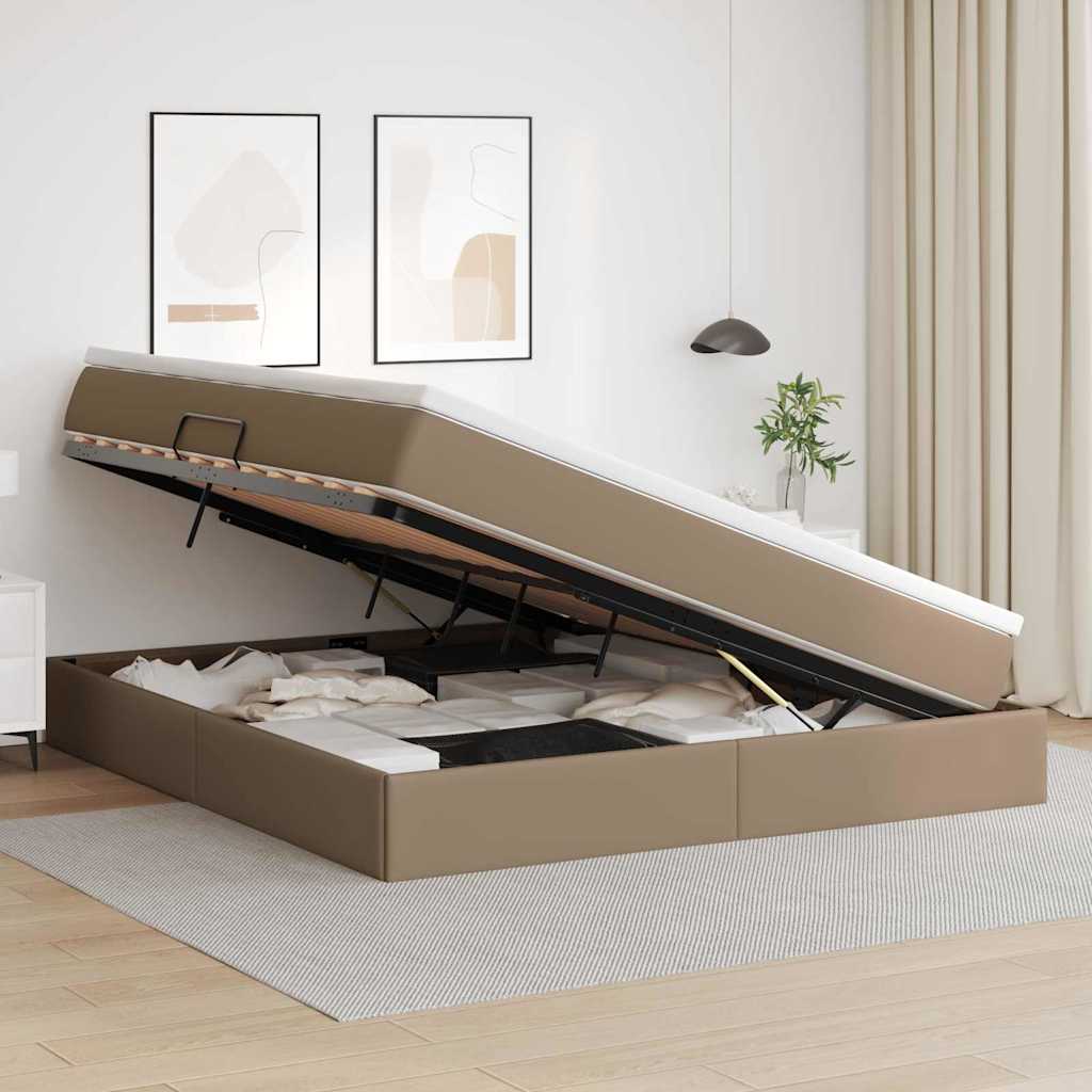 Postel s úložným prostorem a matrací Cappuccino 180 x 200 cm - obrázek 4