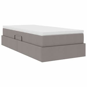 Postel s úložným prostorem a matrací Taupe 90 x 190 cm - obrázek 5