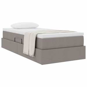 Postel s úložným prostorem a matrací Taupe 90 x 200 cm - obrázek 3