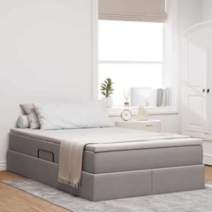 Postel s úložným prostorem a matrací Taupe 120 x 190 cm - obrázek 1