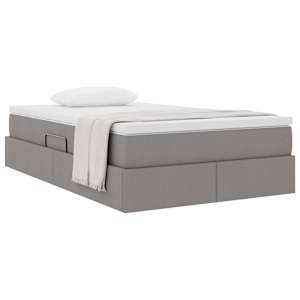 Postel s úložným prostorem a matrací Taupe 120 x 190 cm - obrázek 3