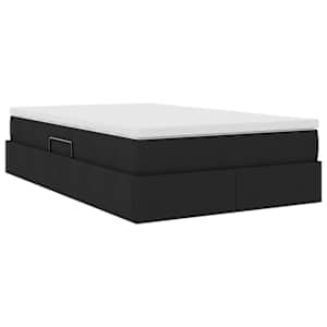 Postel s úložným prostorem a matrací Černá 120 x 200 cm - obrázek 5