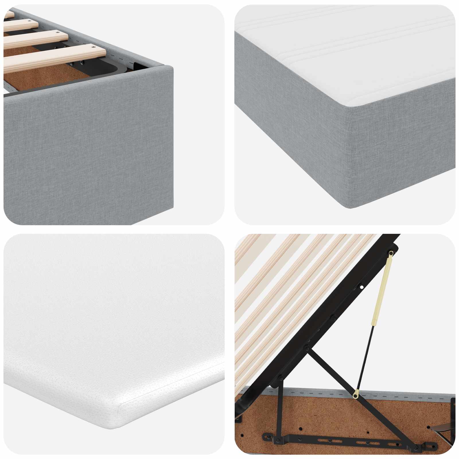 Voodi hoiukohaga ja madratsiga Helehall 180 x 200 cm Polüester 11 Kõik vajalik sinu aeda ja koju! Voodi hoiukohaga ja madratsiga Helehall 180 x 200 cm Polüester - Image 11