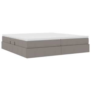 Postel s úložným prostorem a matrací Taupe 200 x 200 cm - obrázek 9