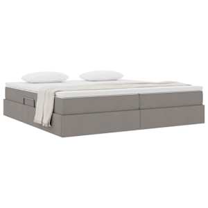 Postel s úložným prostorem a matrací Taupe 200 x 200 cm - obrázek 3