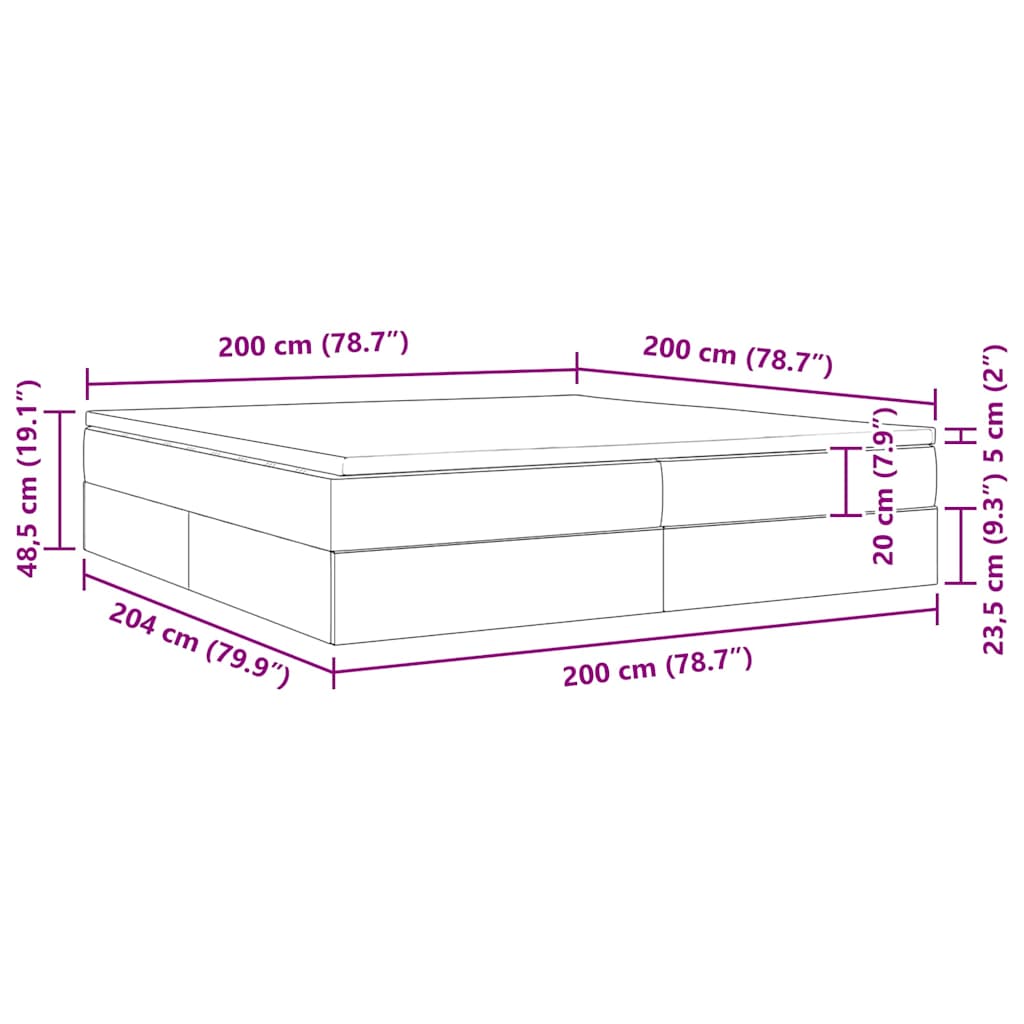 Postel s úložným prostorem a matrací Krémová 200 x 200 cm - obrázek 13
