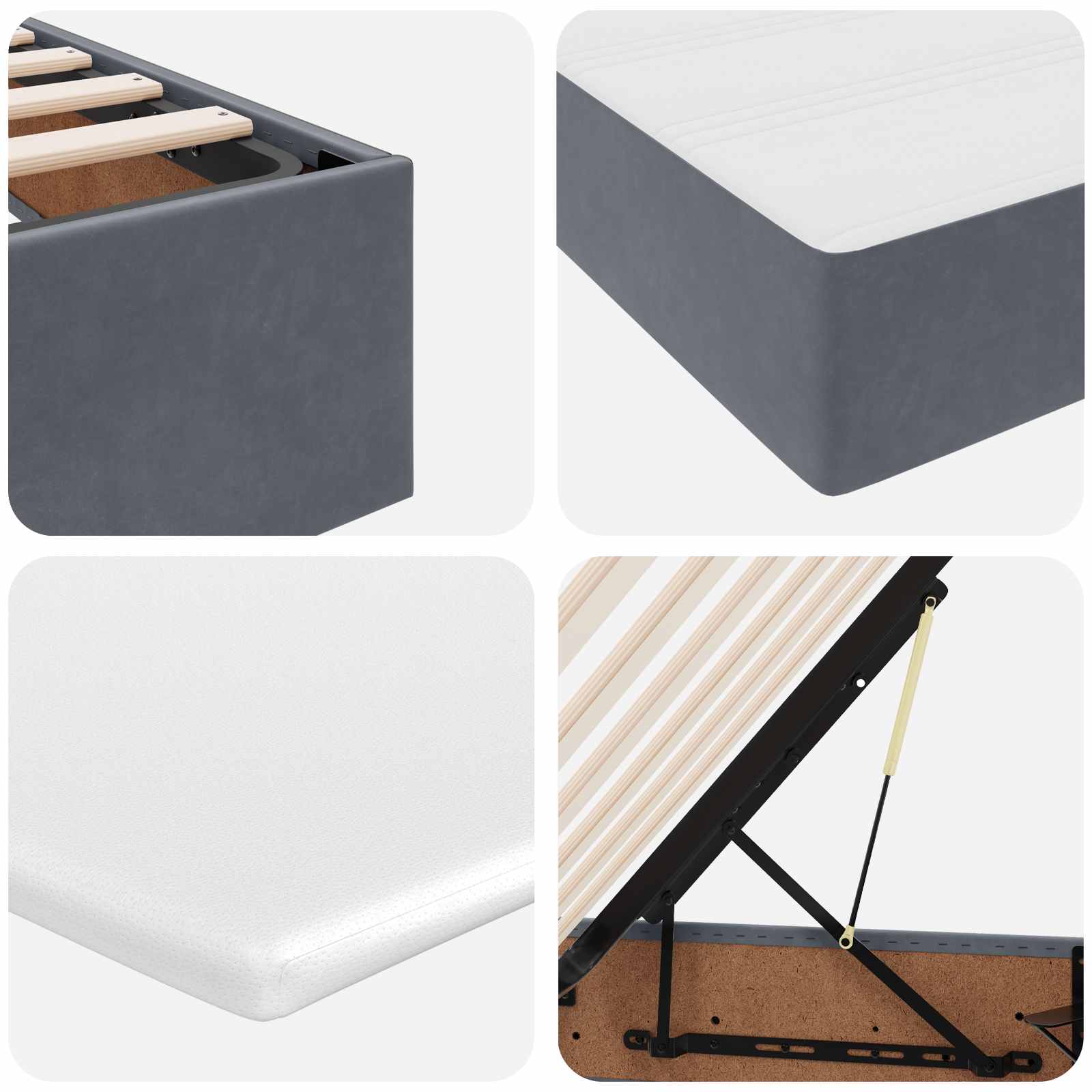 Voodi hoiukohaga ja madratsiga Tumehall 140 x 200 cm Samet 11 Kõik vajalik sinu aeda ja koju! Voodi hoiukohaga ja madratsiga Tumehall 140 x 200 cm Samet - Image 11