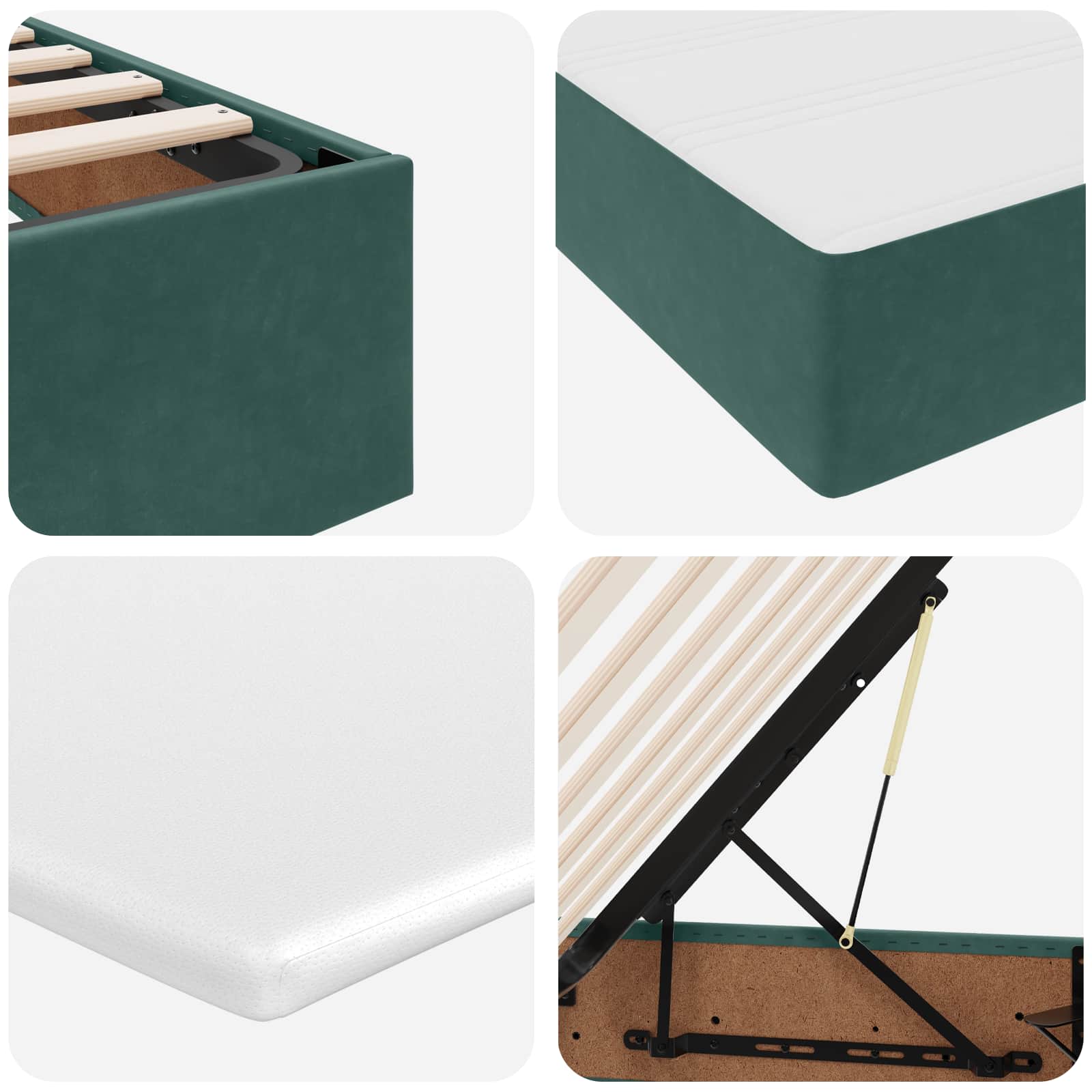 Voodi hoiukohaga ja madratsiga Tume rohelise 180 x 200 cm Samet 11 Kõik vajalik sinu aeda ja koju! Voodi hoiukohaga ja madratsiga Tume rohelise 180 x 200 cm Samet - Image 11