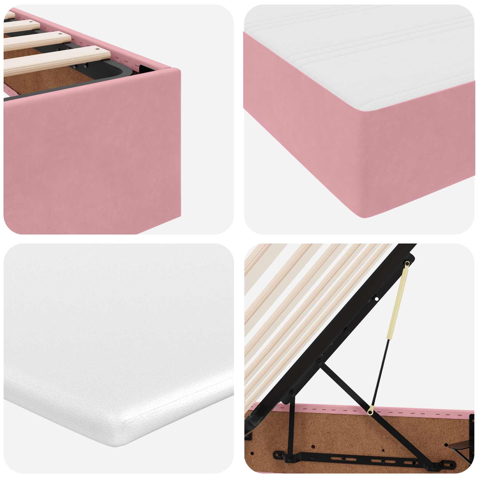 Voodi hoiukohaga ja madratsiga Roosa 200 x 200 cm Samet 11 Kõik vajalik sinu aeda ja koju! Voodi hoiukohaga ja madratsiga Roosa 200 x 200 cm Samet - Image 11