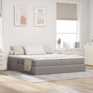 Postel s úložným prostorem a matrací Taupe 180 x 200 cm - obrázek 1